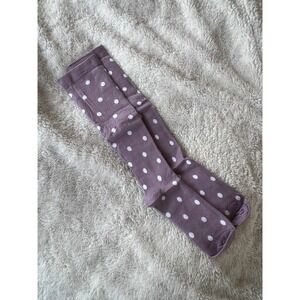 Purple Polka Dot Compression Socks Over the Calf Mauve White S/M